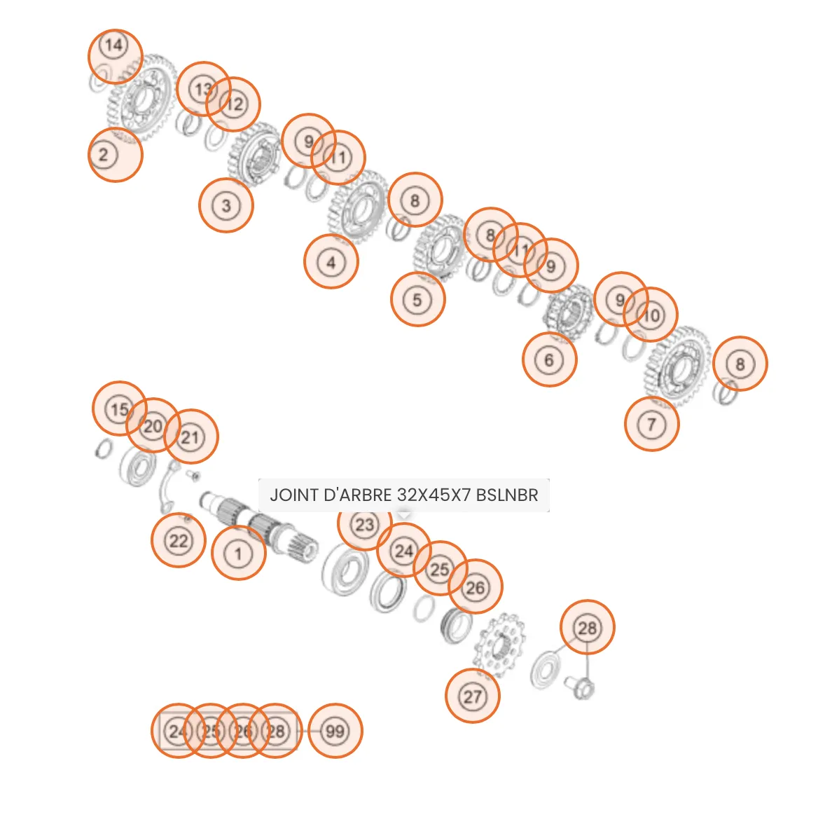 Le joint de sortie de boîte 6 Le joint de sortie de boîte